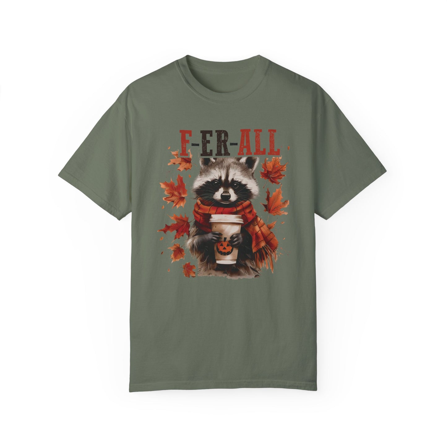 Fall Feral Raccoon Autumn T Shirt - Funny Fall Girl Shirt Moss