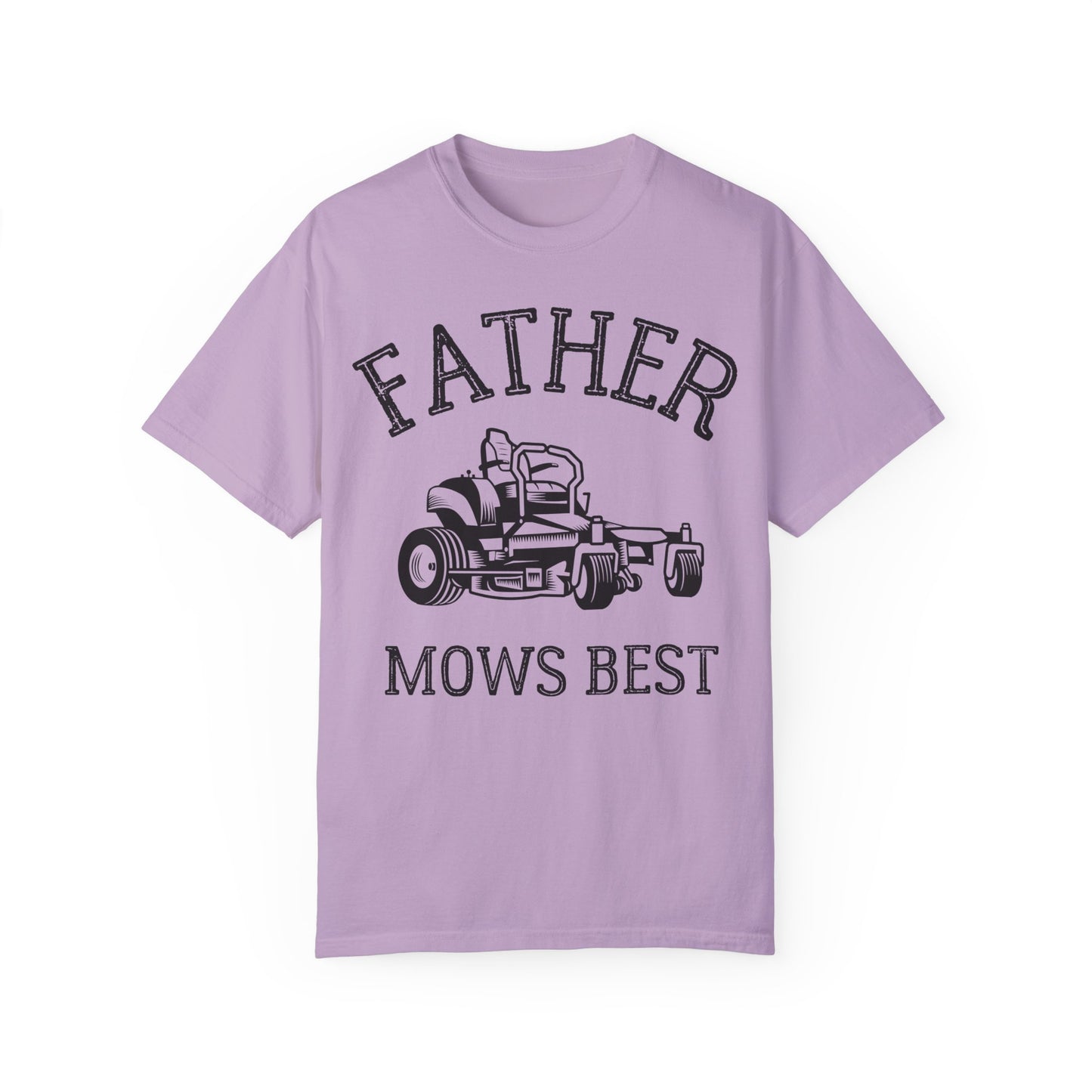 Father Mows Best Lawn Mowing Shirt | Funny Dad Gift Idea Orchid