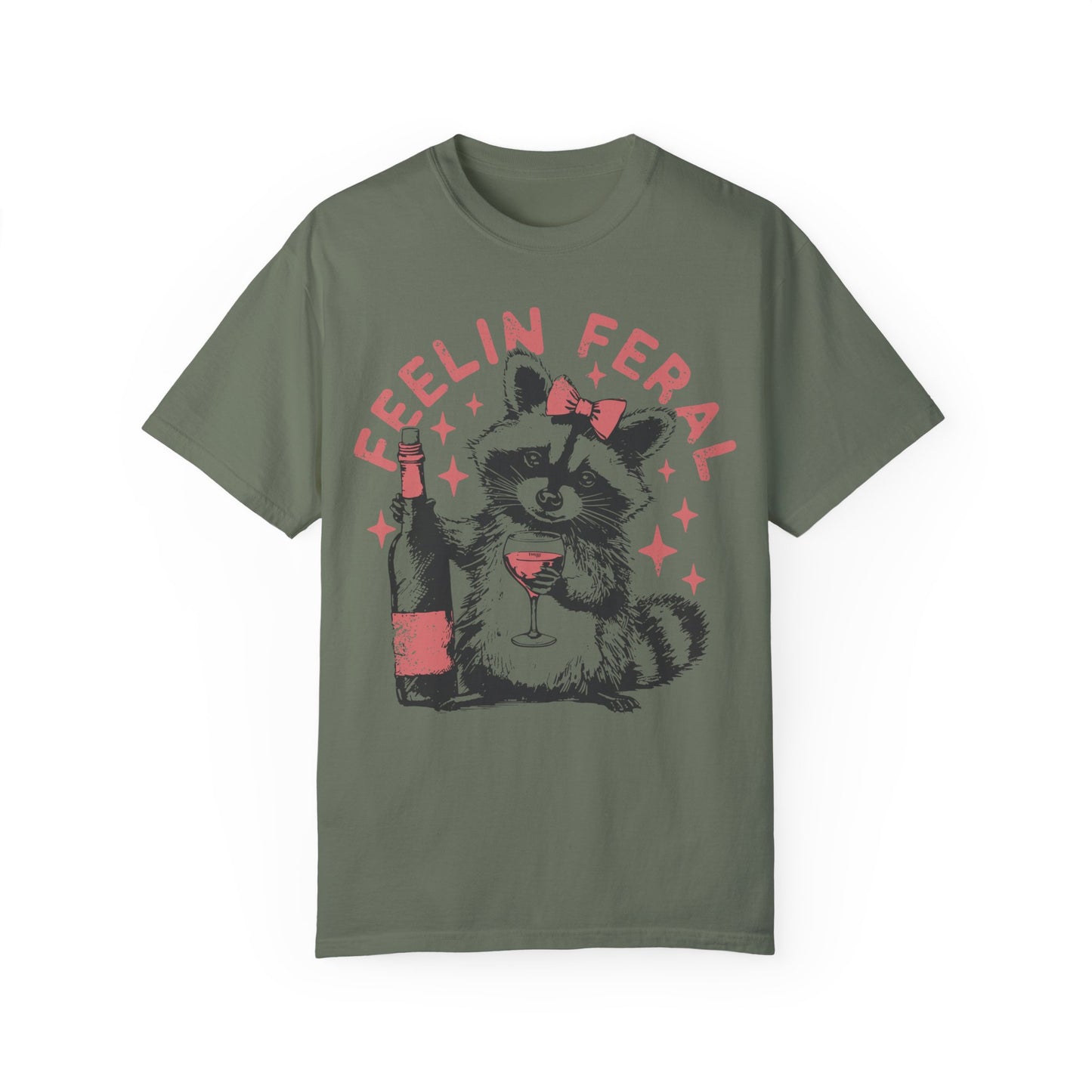 Feelin Feral Raccoon Shirt - Funny Meme Raccoon Moss