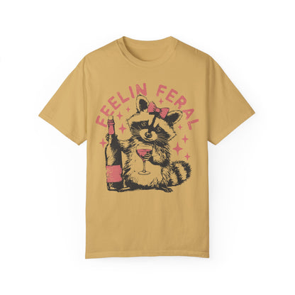 Feelin Feral Raccoon Shirt - Funny Meme Raccoon Mustard