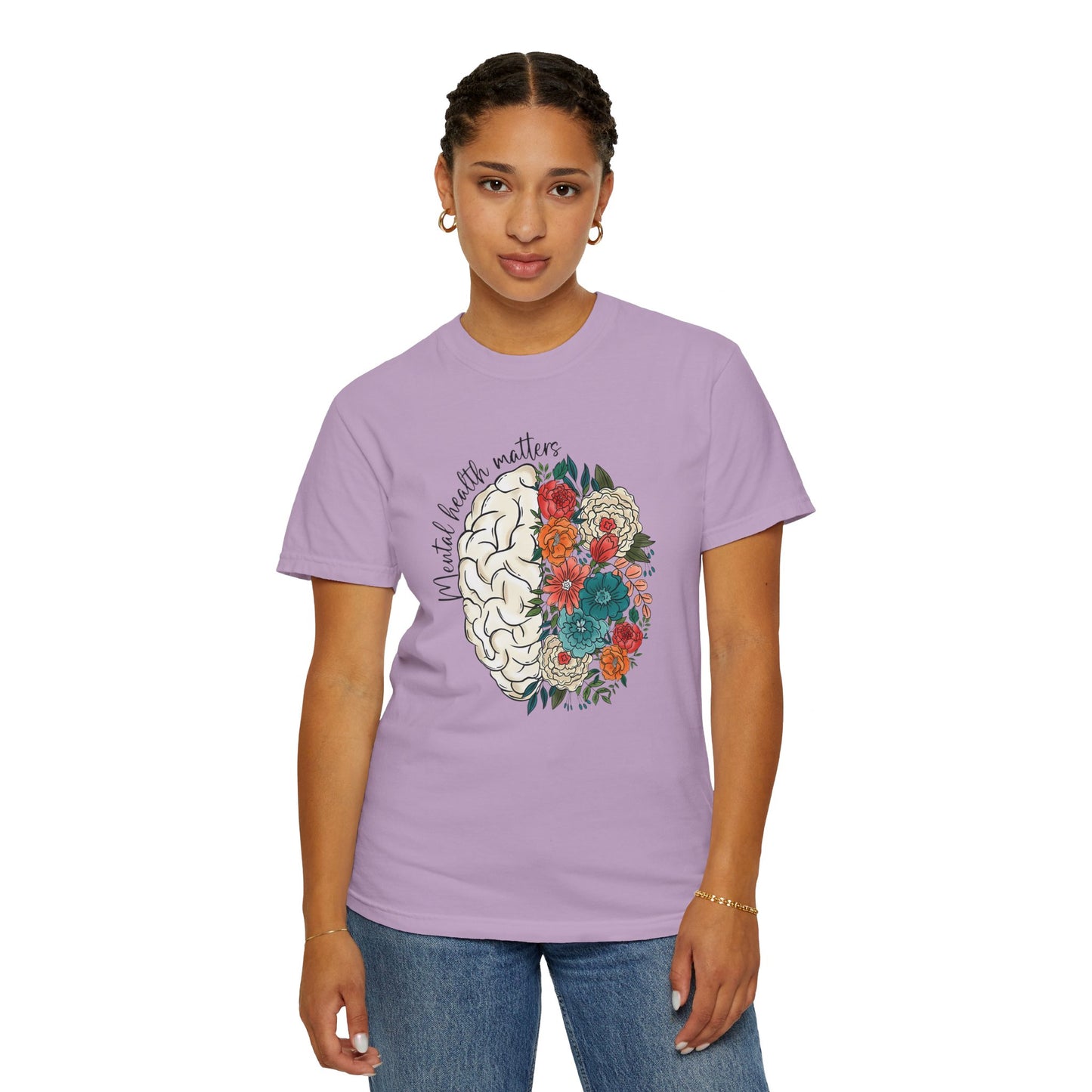 Mental health matters t-shirt - Floral brain shirt