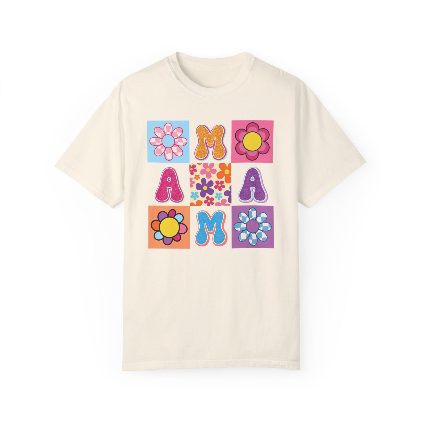 Comfort Colors Vintage Floral Mama T-shirt Ivory