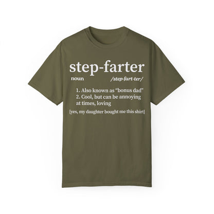 Funny Step Dad Definition Step Farter T-shirt Sage