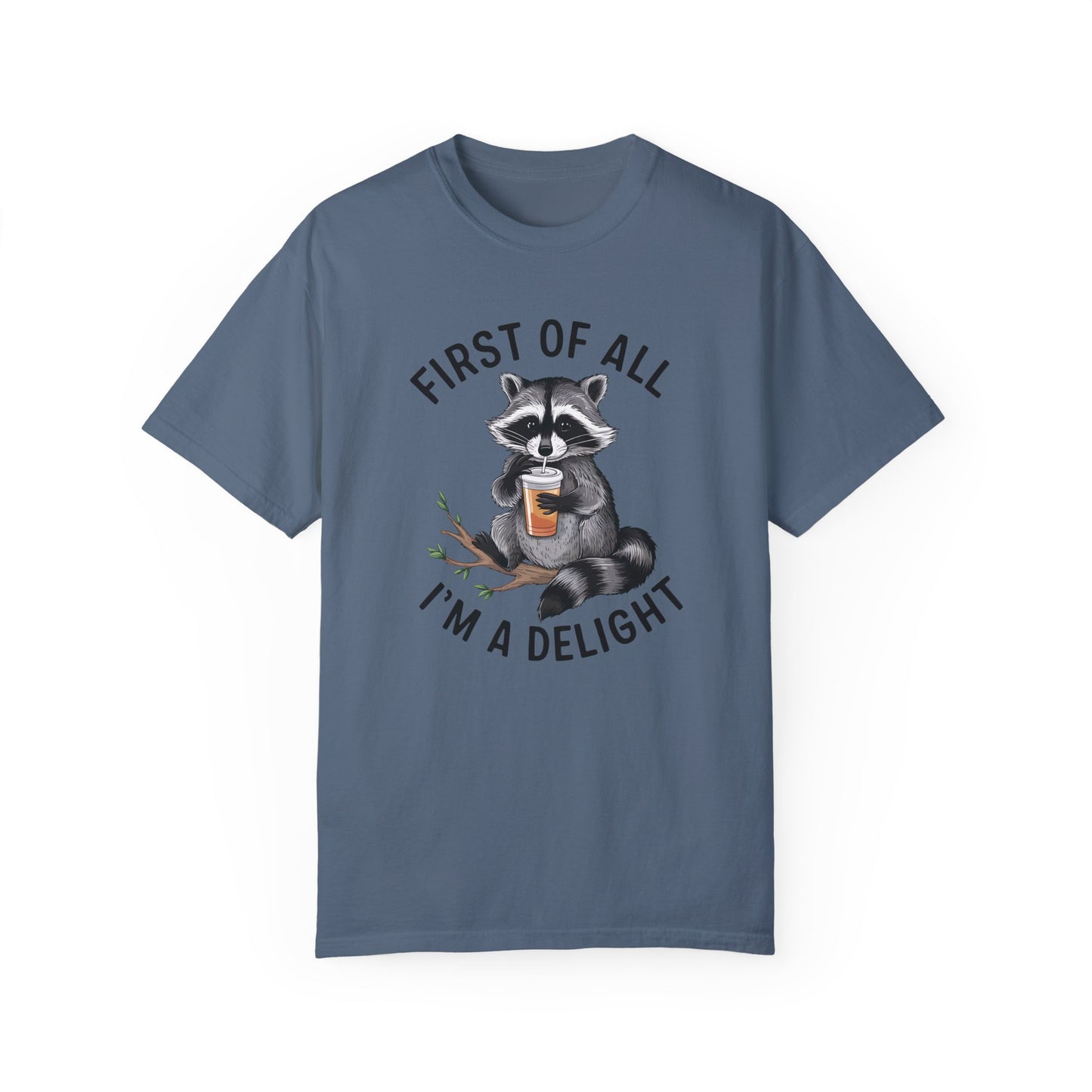 Retro First Of All I'm A Delight Sarcastic Angry Opossum Lover Shirt Blue Jean