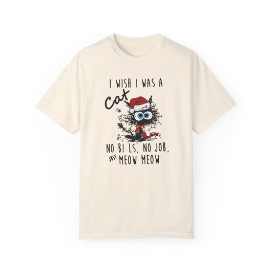 I Wish I Was A Cat T-Shirt - Funny Shirt Ivory