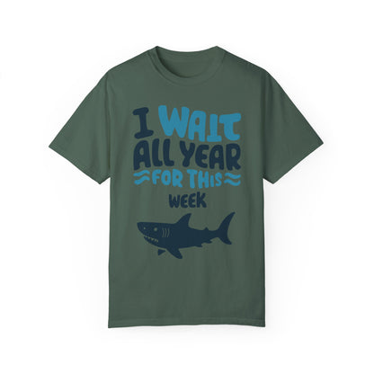 I Wait All Year For This Week Funny Shark T shirt Blue Spruce