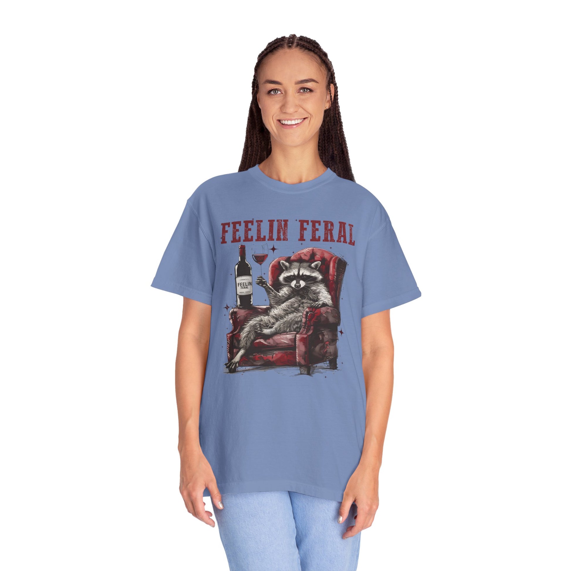 Feelin Feral Funny Raccoon Shirt - Comfort Colors Graphic Tee