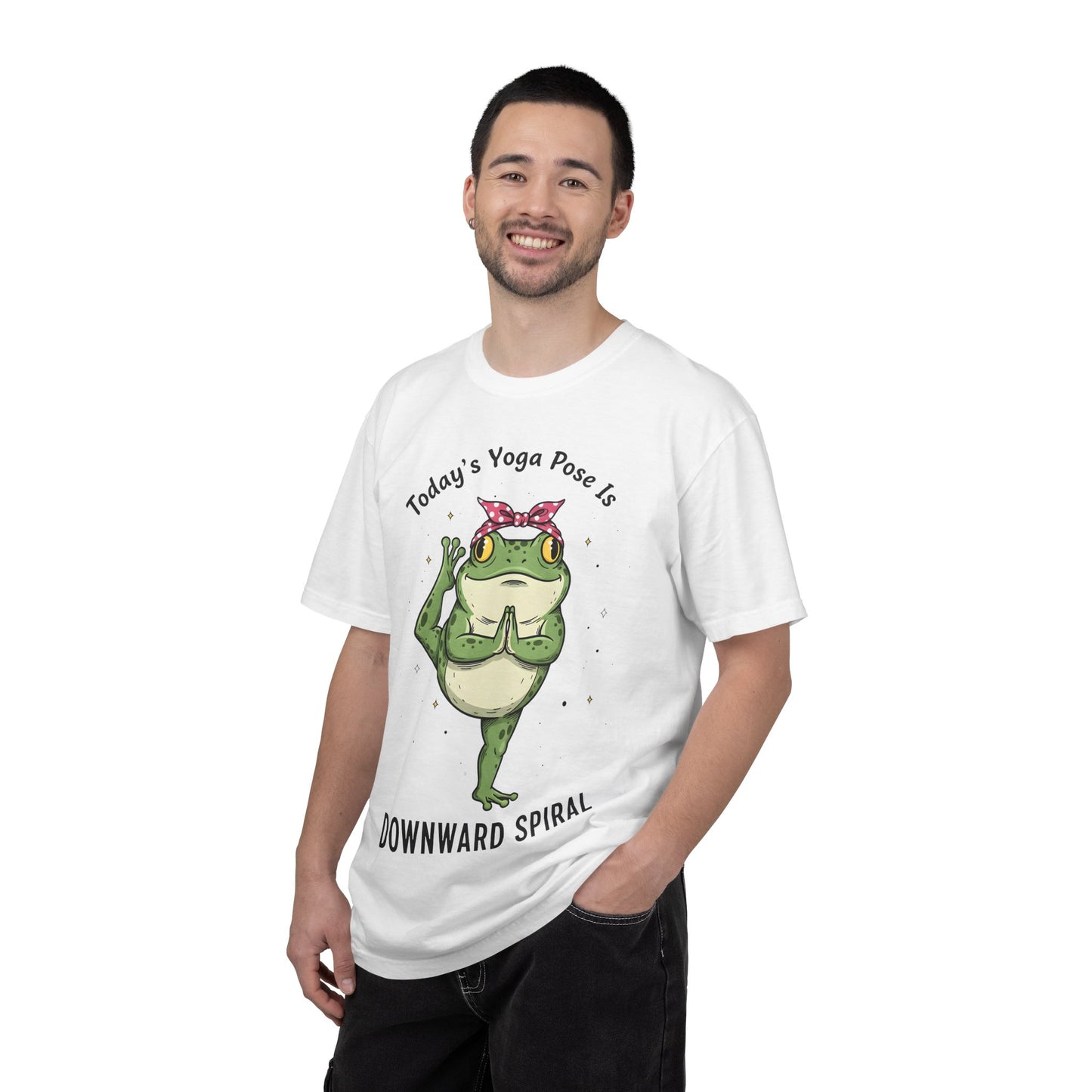 Today's Yoga Pose Is Downward Spiral Frog T-Shirt - Mental Health Humor - Unisex Comfort Colors T-shirt