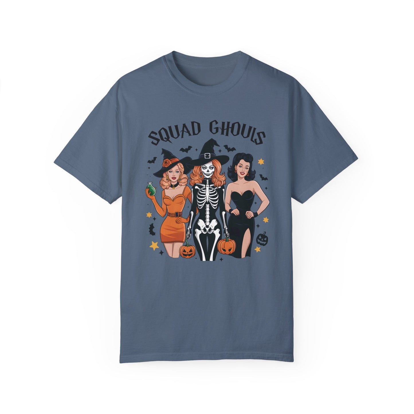 Squad Ghouls Shirt Retro Halloween Comfort Color Tee Blue Jean