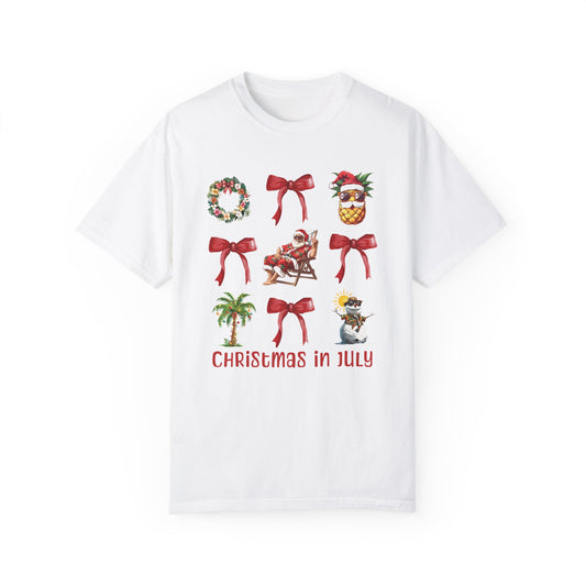 Coquette Christmas In July Santa Summer T-Shirt White