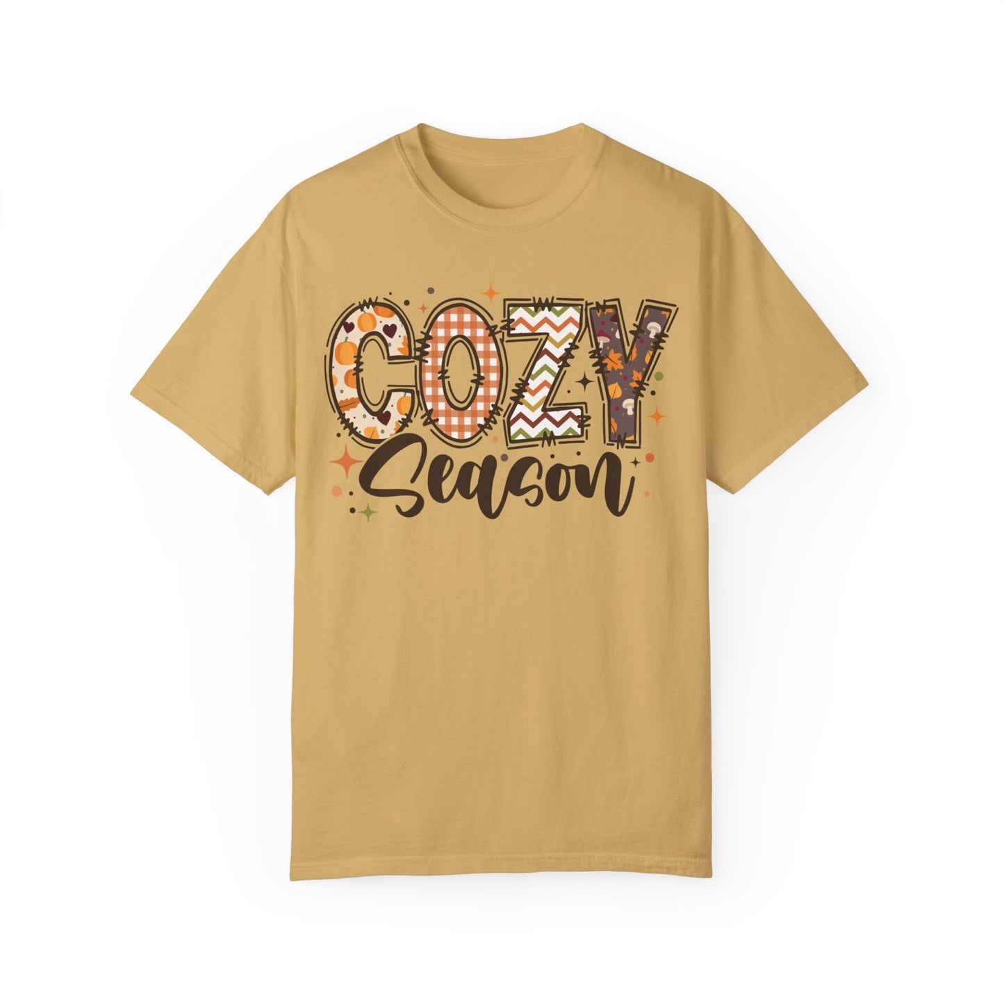 Womens Cozy Season Fall Shirt Mustard