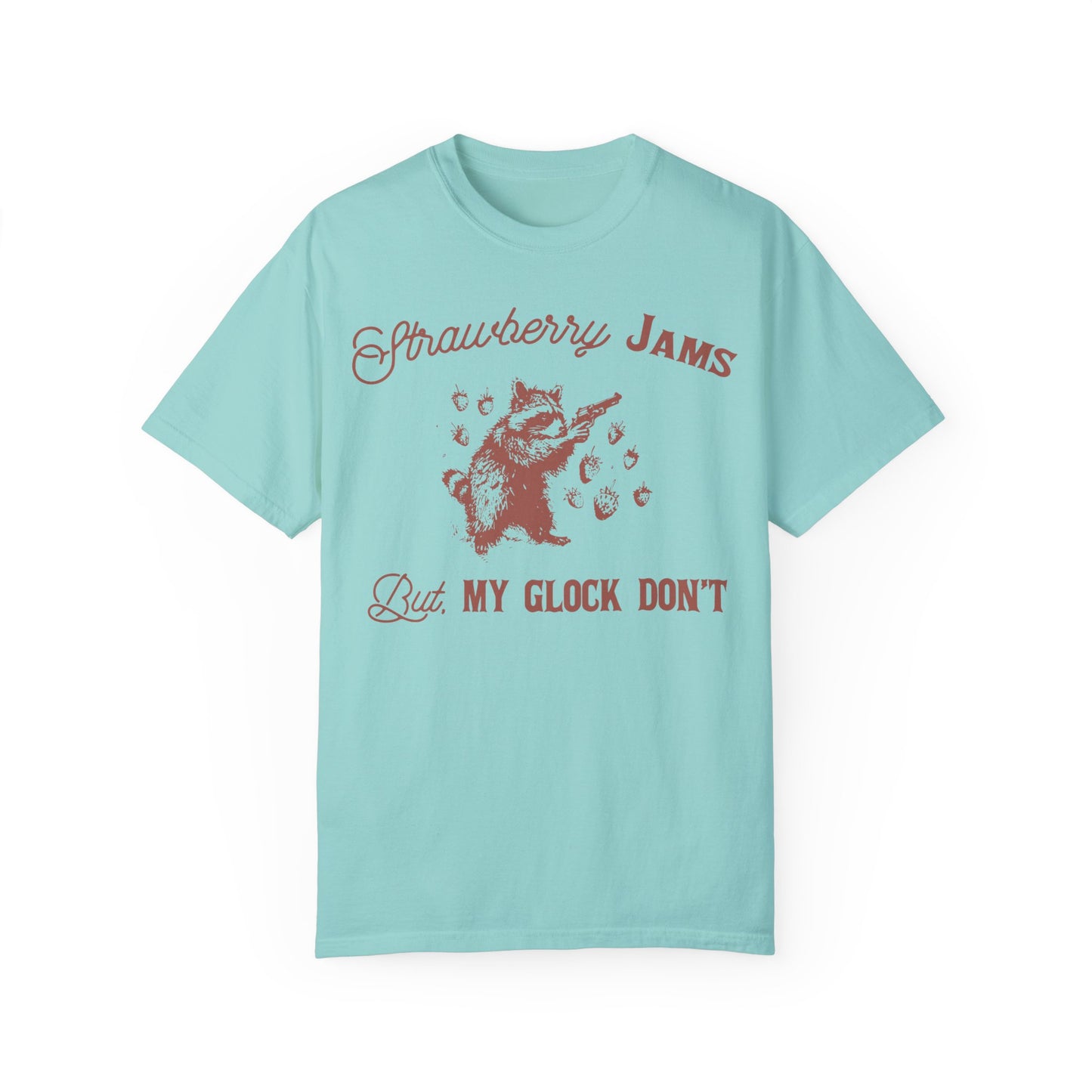 Strawberry Jam But My Glock Don't Funny Meme Shirt | Humorous Graphic Tee Chalky Mint