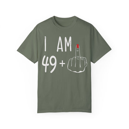 I Am 49 Middle Finger Shirt - 50th Birthday Gifts for Women Tshirt Moss