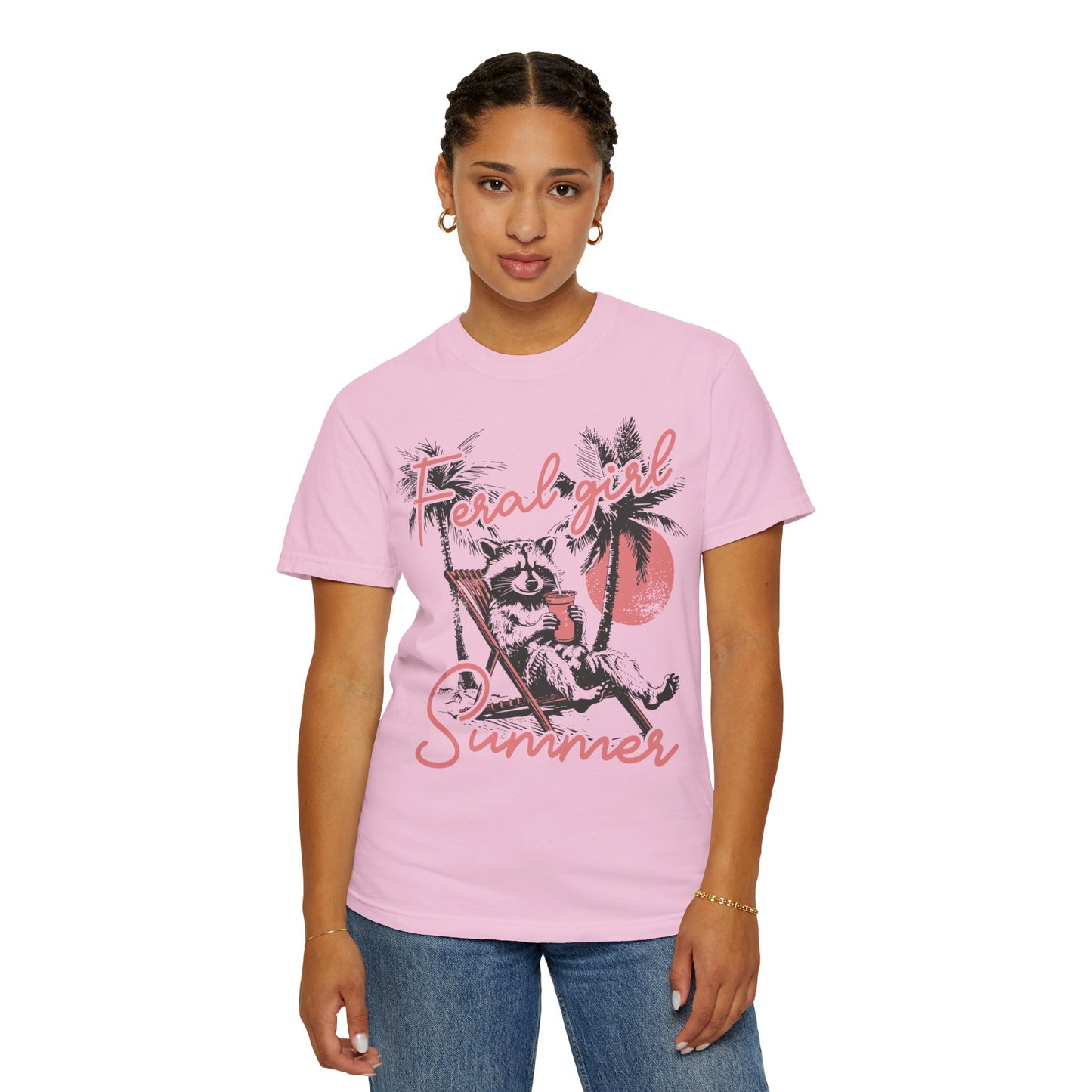 Feral Girl Summer Raccoon Shirt - Funny Meme Tee