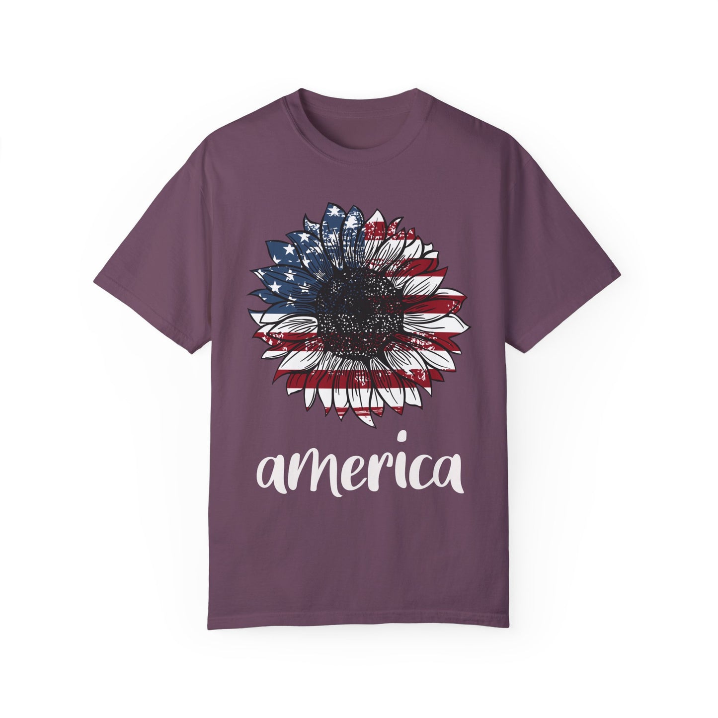 America Sunflower Shirt - USA Flag Flower T Shirt Berry