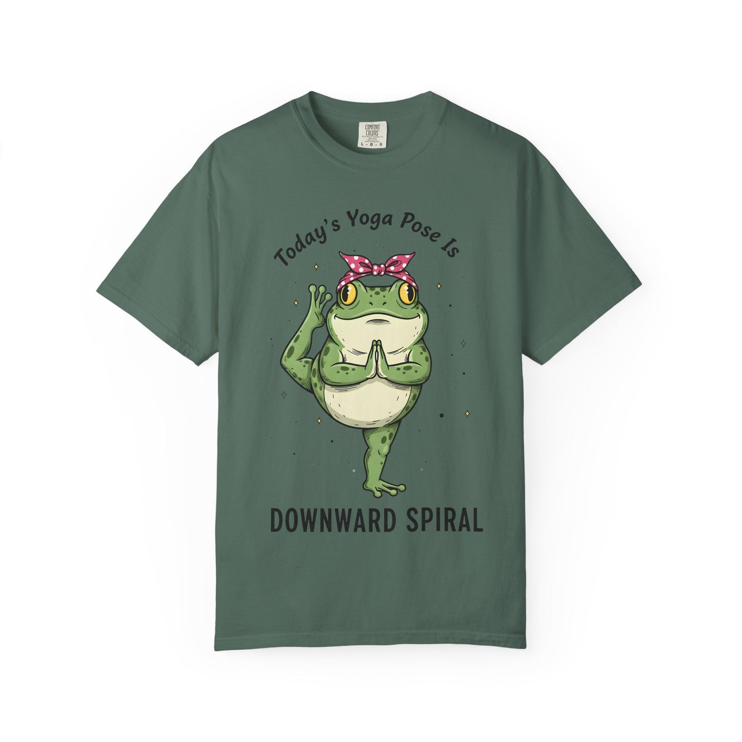 Today's Yoga Pose Is Downward Spiral Frog T-Shirt - Mental Health Humor - Unisex Comfort Colors T-shirt