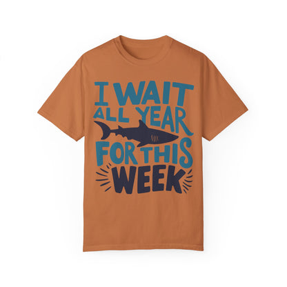 I Wait All Year For This Week Funny Shark Shirt Yam