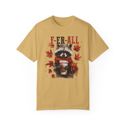 Fall Feral Raccoon Autumn T Shirt - Funny Fall Girl Shirt Mustard