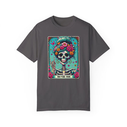 Floral Mama Tour Skeleton Tarot Card Shirt Graphite