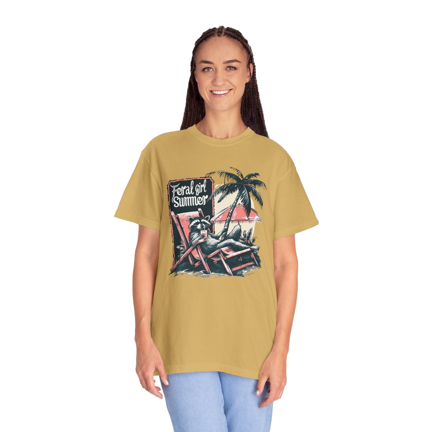 Feral Girl Summer Raccoon Shirt