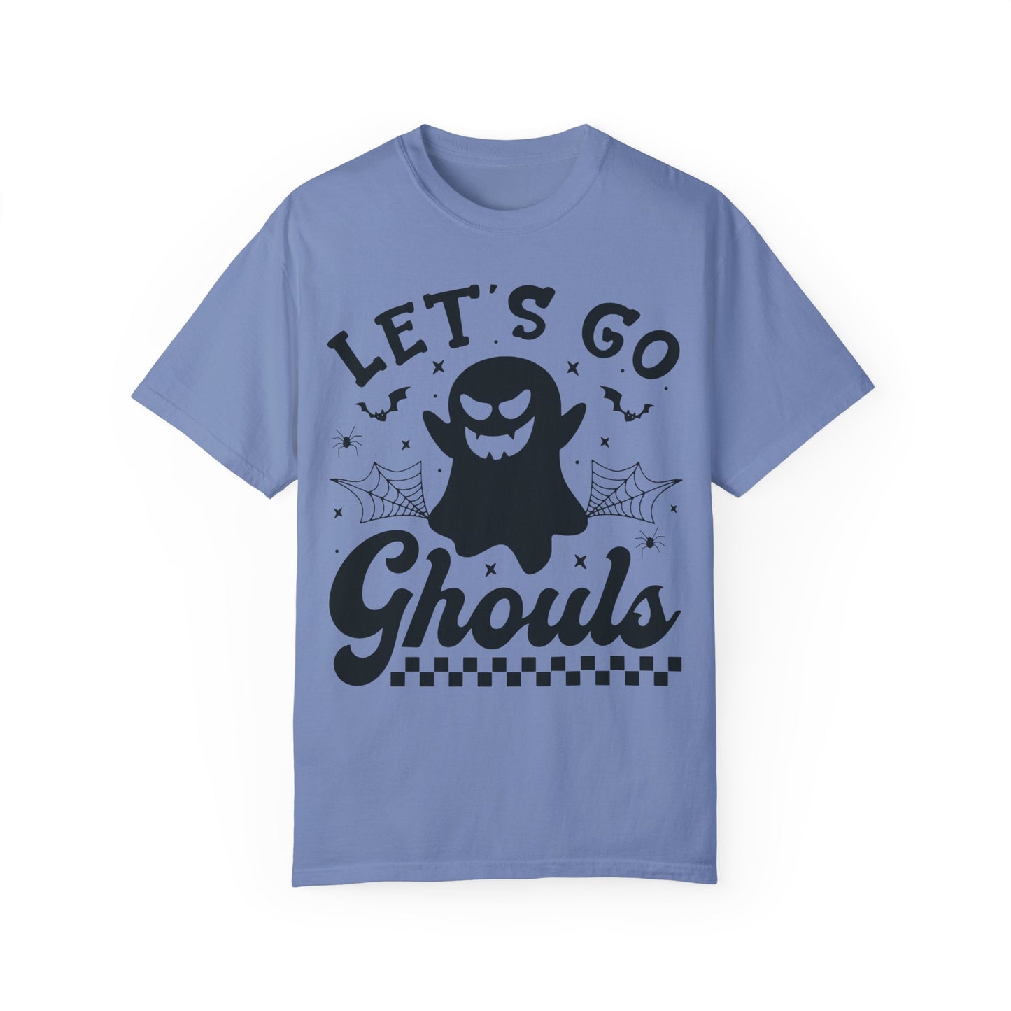 Lets Go Ghouls Shirt Comfort Colors Ghost Shirt Washed Denim