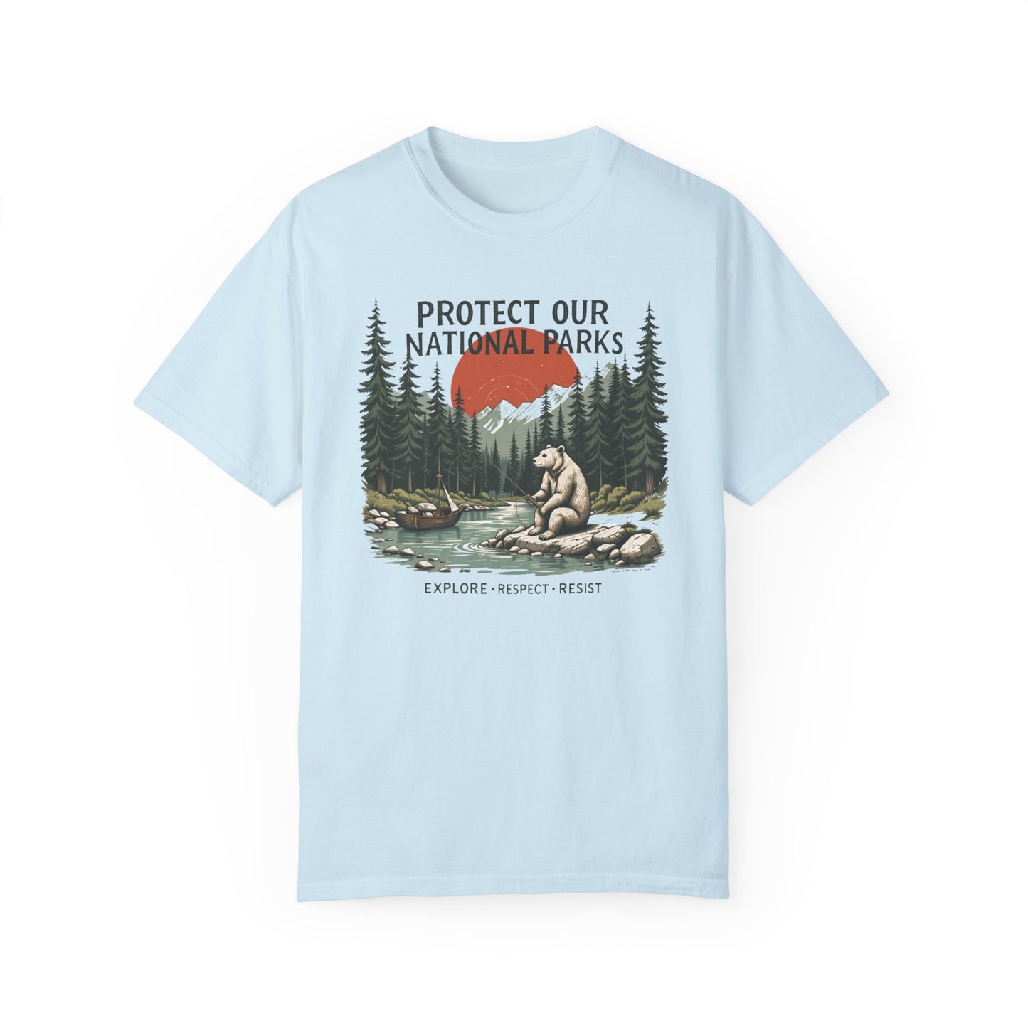 National Parks Conservation Comfort Colors T-Shirt - Nature Bear Graphic