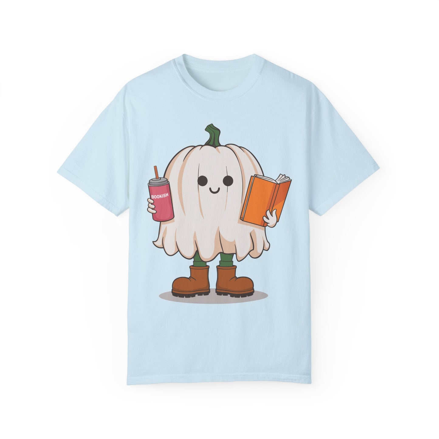 Ghost Reading Books Shirt - Bookish Halloween Shirt Chambray