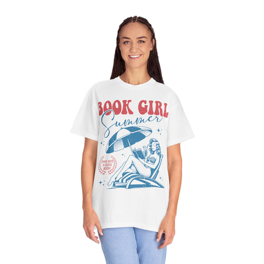 Vintage Book Girl Shirt - Retro Style Apparel for Literature Enthusiasts