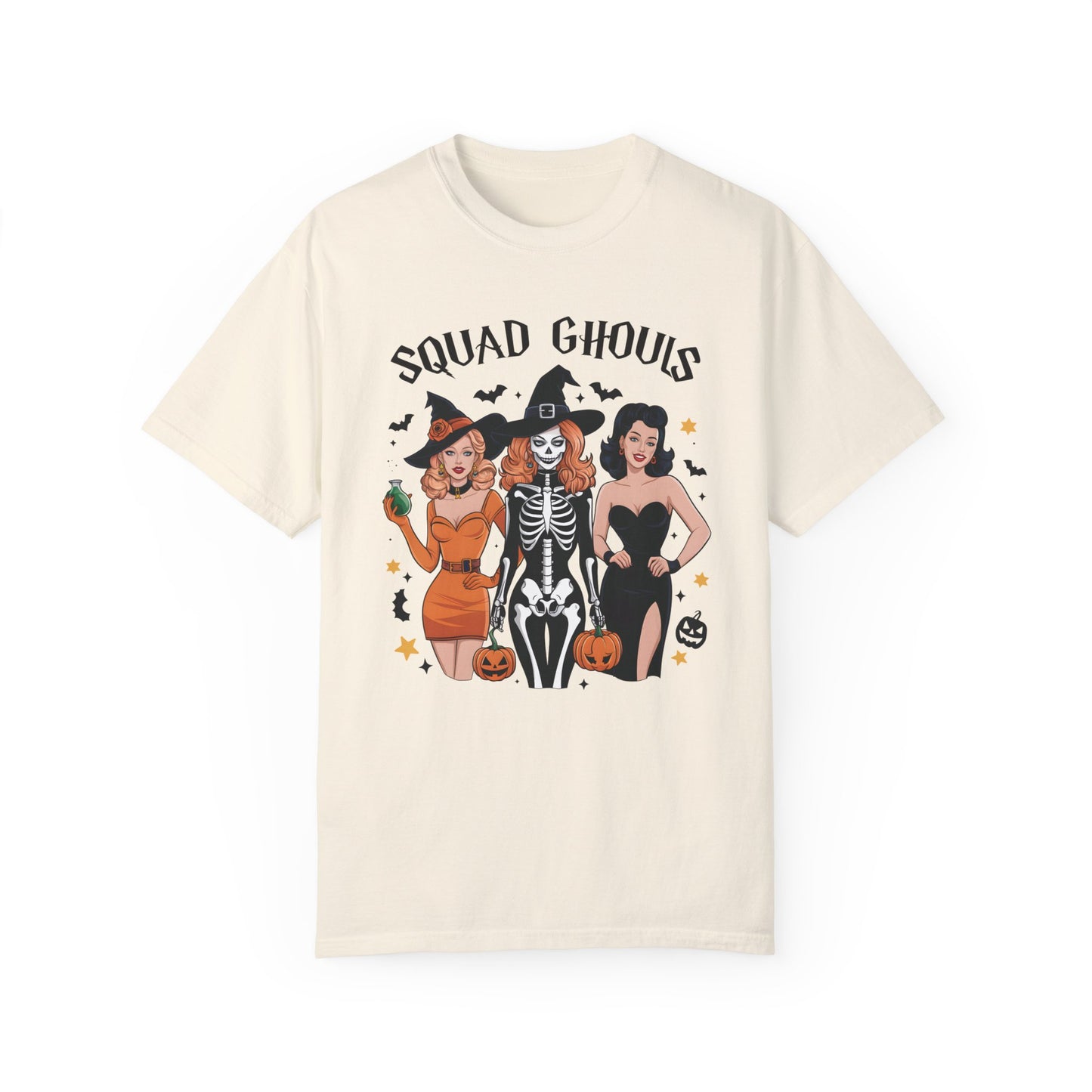 Squad Ghouls Shirt Retro Halloween Comfort Color Tee Ivory