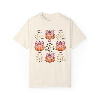 Retro Halloween Coquette Pumpkin Shirt Ivory