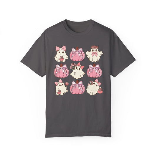 Halloween Coquette Pink Pumpkin Shirt Graphite