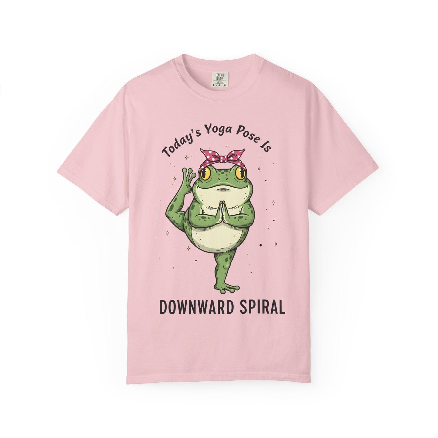 Today's Yoga Pose Is Downward Spiral Frog T-Shirt - Mental Health Humor - Unisex Comfort Colors T-shirt