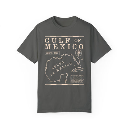 Gulf of Mexico Vintage Map Comfort Colors Graphic T-Shirt - Nautical Adventure Tee