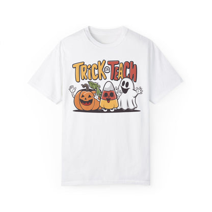 Retro Teacher Comfort Colors Halloween Shirt Trick or Teach