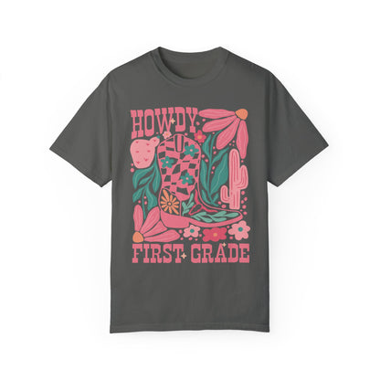 Howdy First Grade Teacher Shirt | Fun Apparel for Educators Pepper