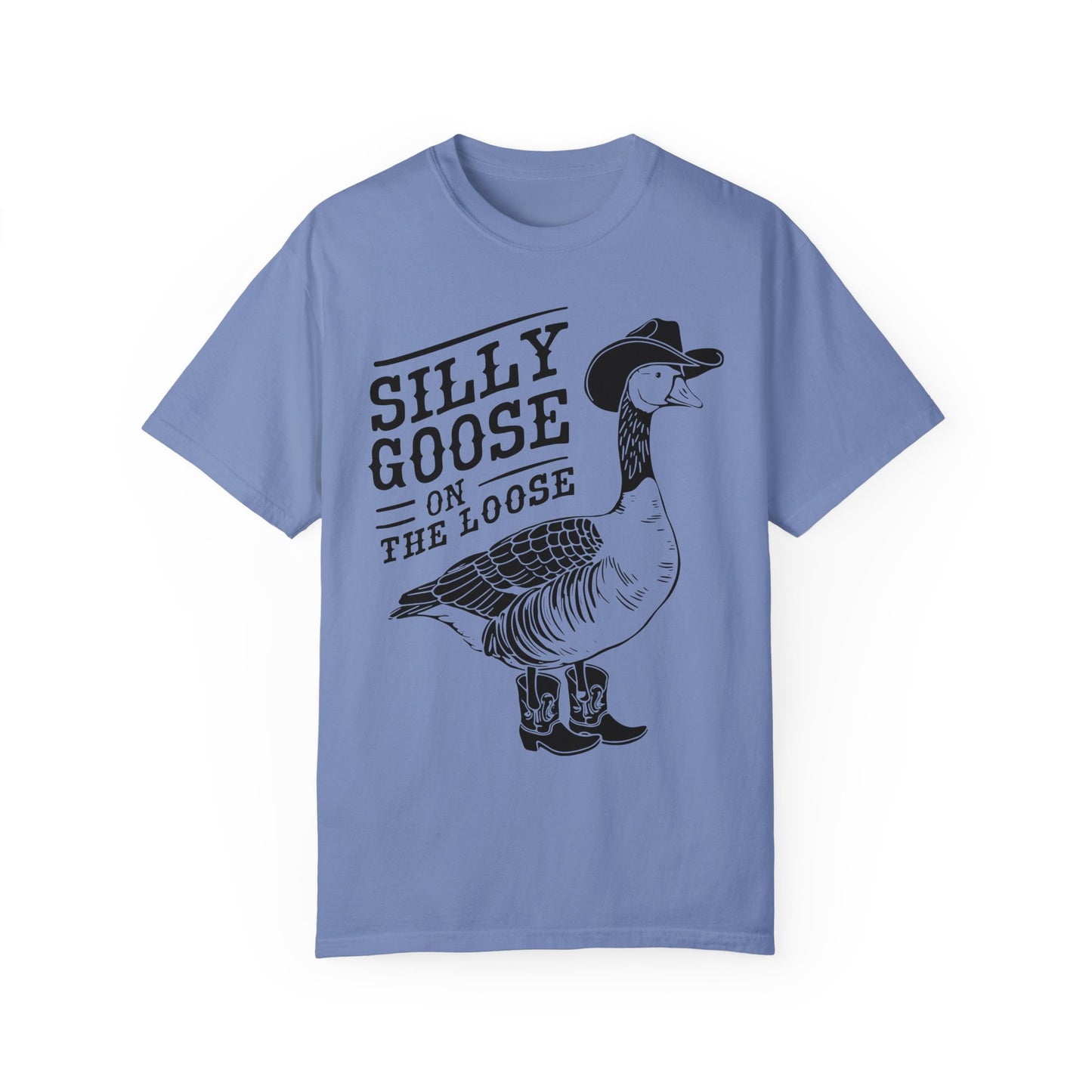 Silly Goose On The Loose Shirt, Silly Goose Farm T-Shirt Washed Denim