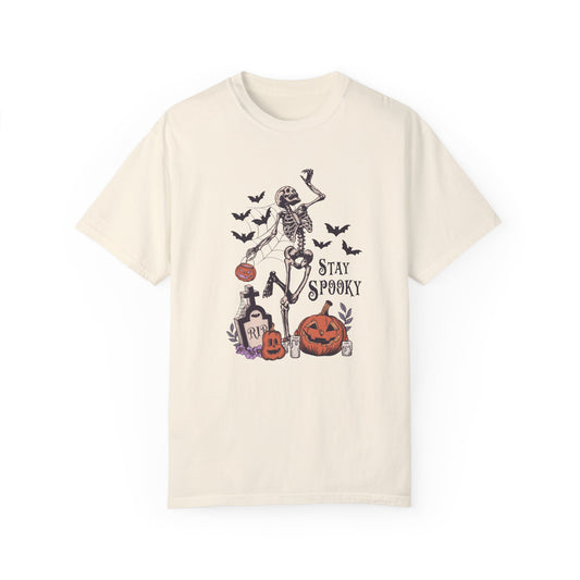 Comfort Colors® Dancing Skeleton Shirt - Stay Spooky Shirt Ivory