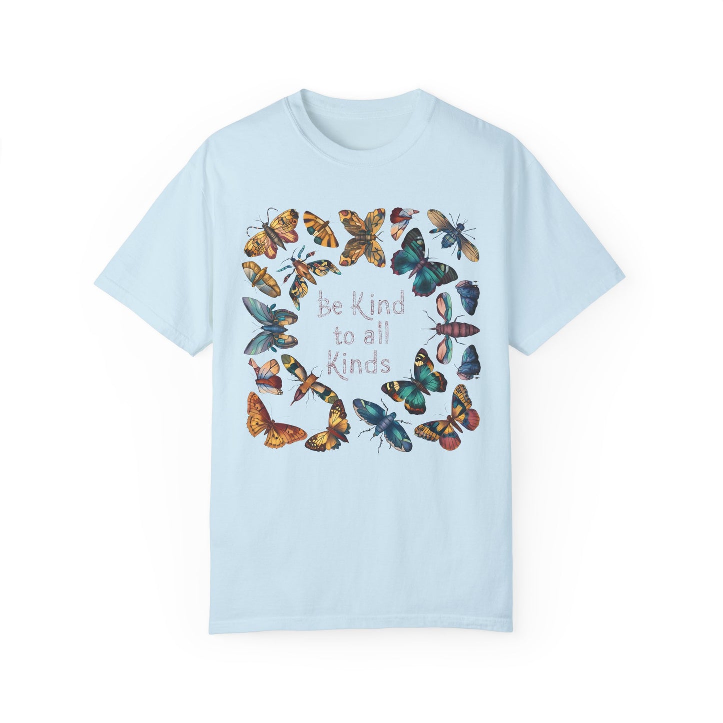 Be Kind To All Kinds Retro Graphic T Shirt Chambray