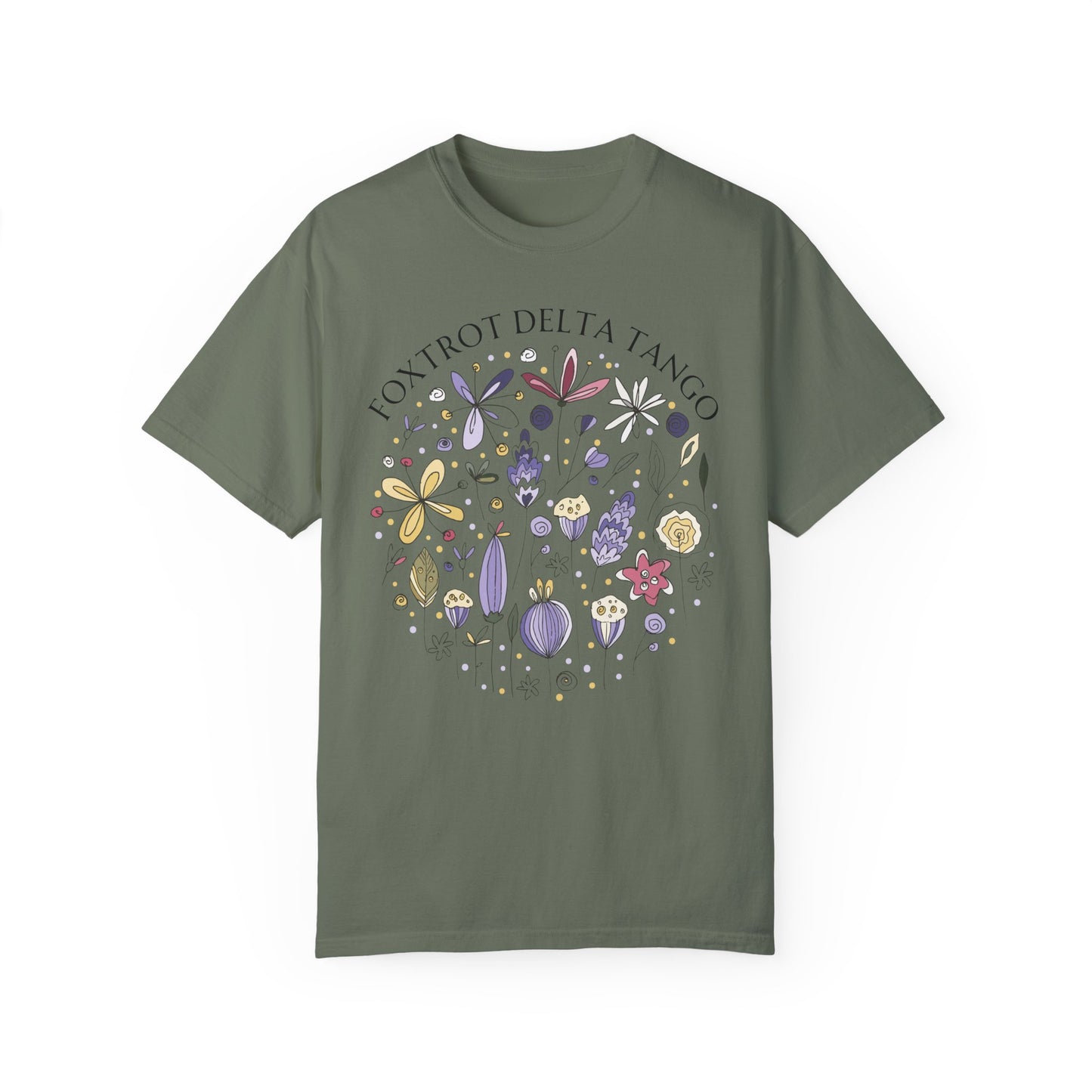 Foxtrot Delta Tango Comfort Colors Protest Shirt - Subtle Anti-Trump Floral Tee