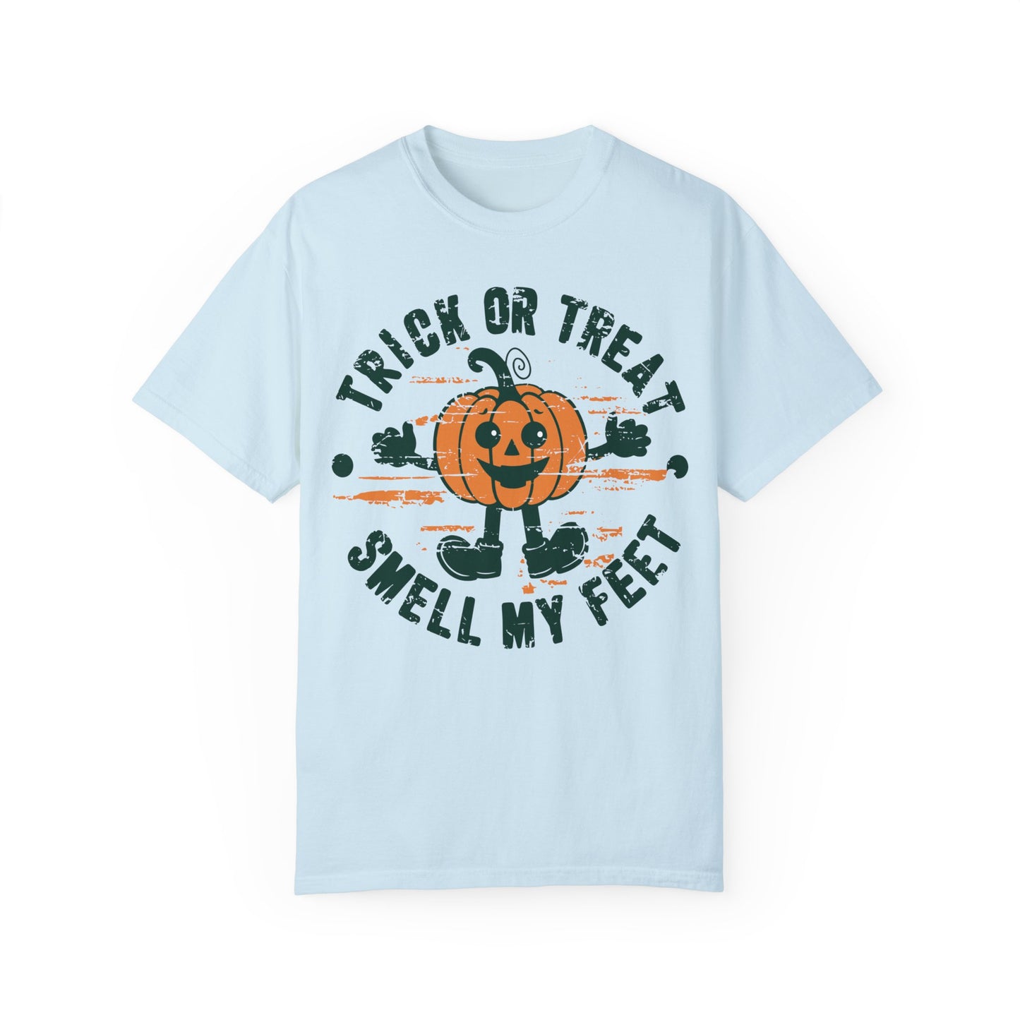 Trick Or Treat Smell My Feet Shirt Gift For Halloween, Retro Pumpkin Shirt Chambray