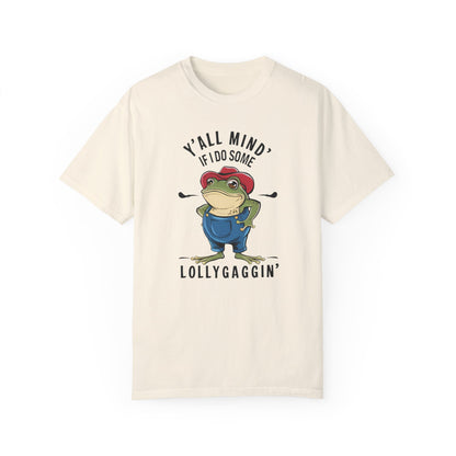 Y'all Mind If I Do Some Lollygagging Funny Frog Tshirt Ivory