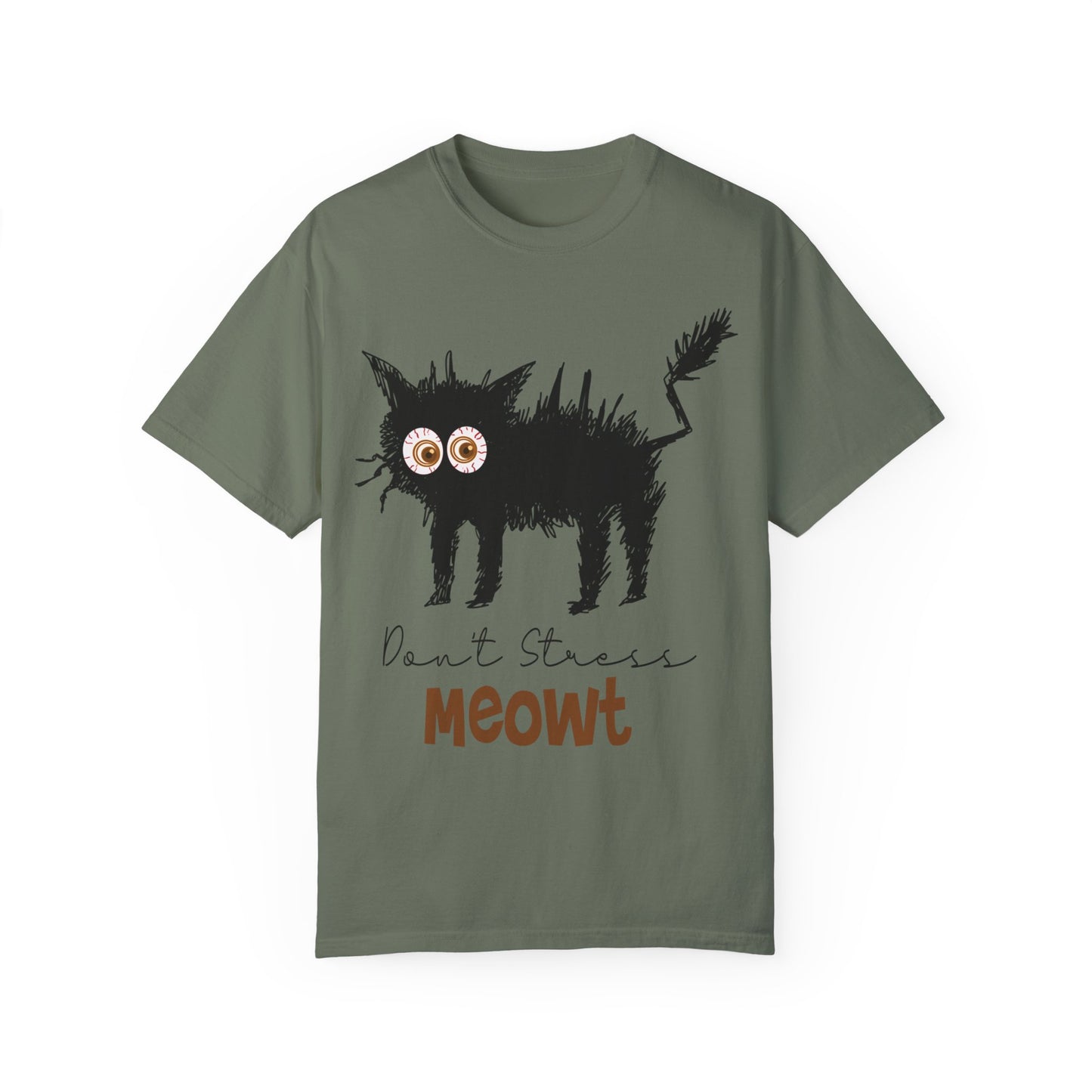 Comfort Colors Don't Stress Meowt Funny Cat Shirt Moss