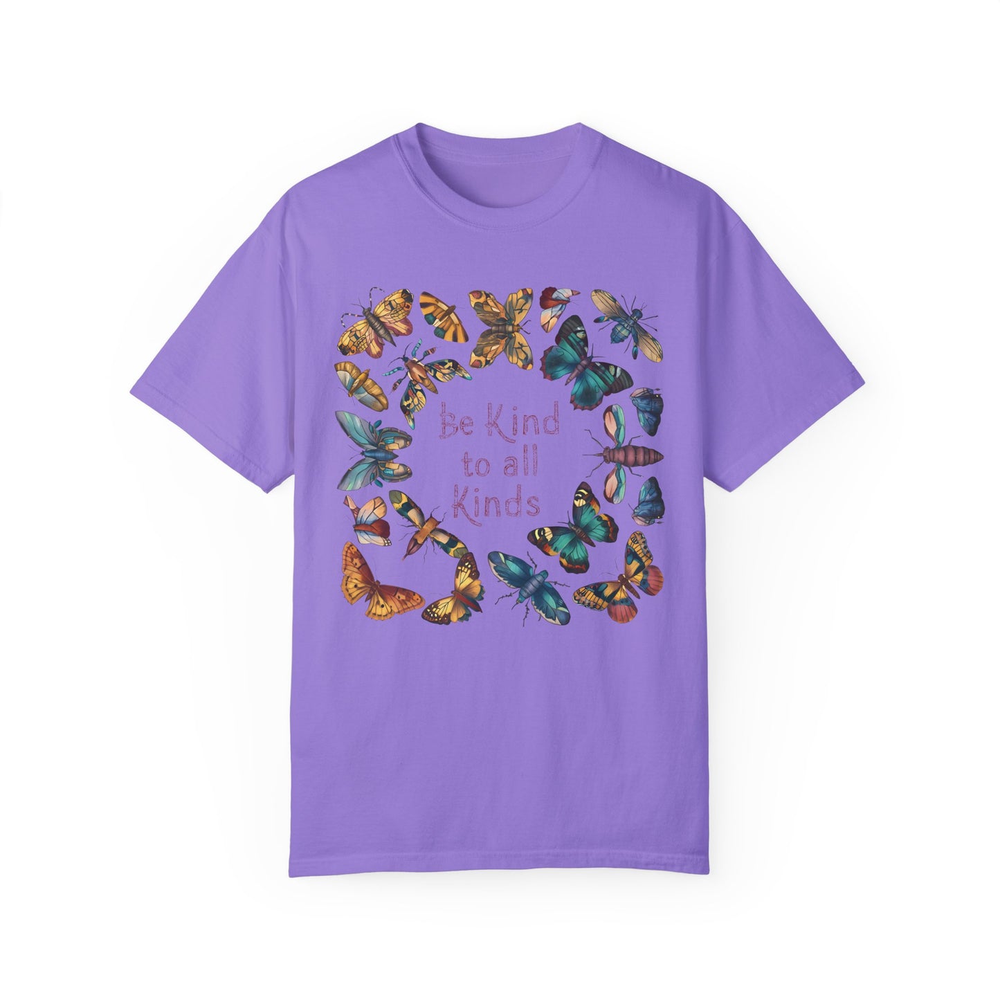 Be Kind To All Kinds Retro Graphic T Shirt Violet