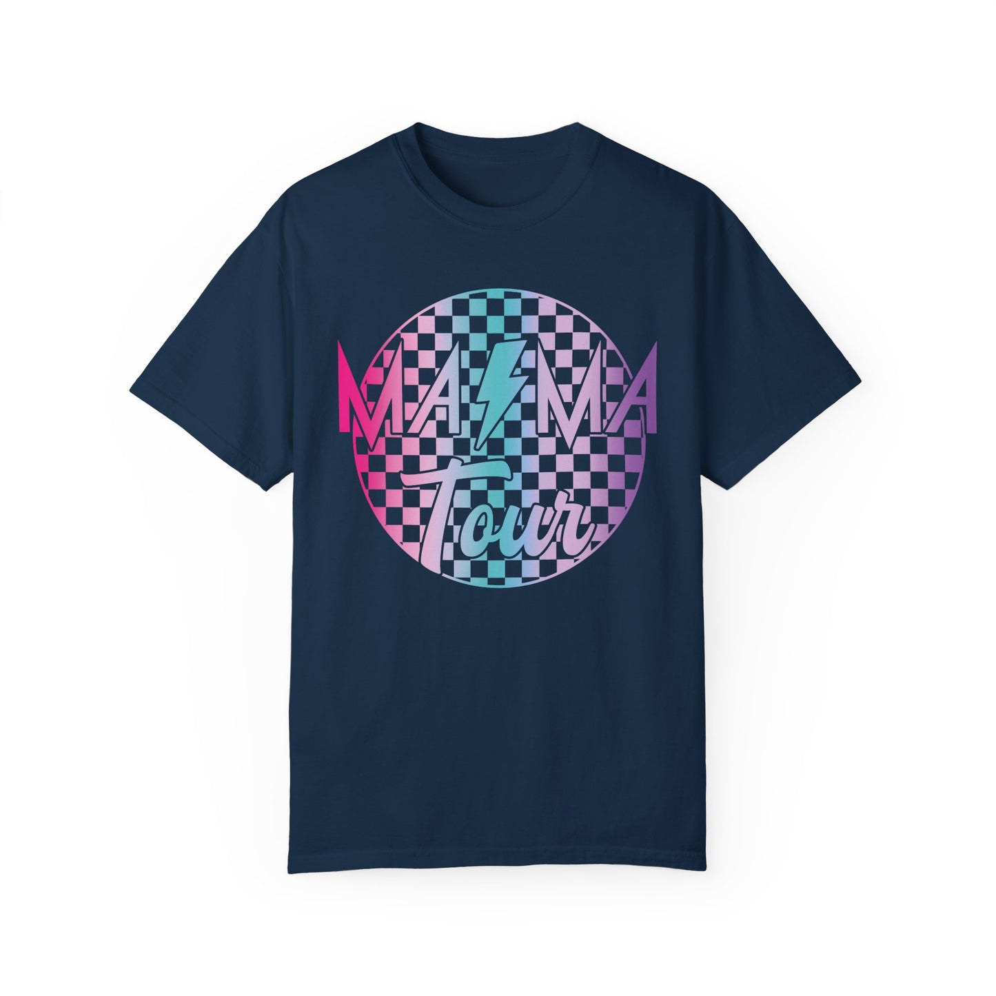 Checkered Mama Tour Shirt True Navy