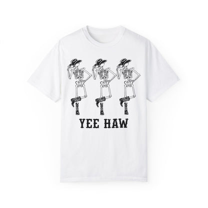 Cowboy Skeleton Yee Haw Shirt White