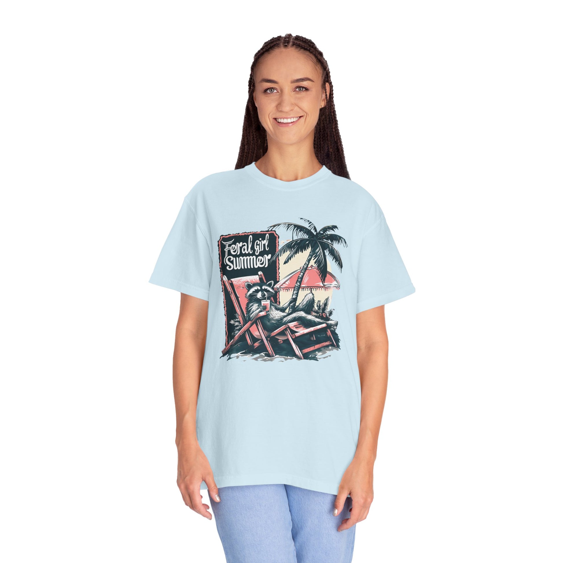 Feral Girl Summer Raccoon Shirt