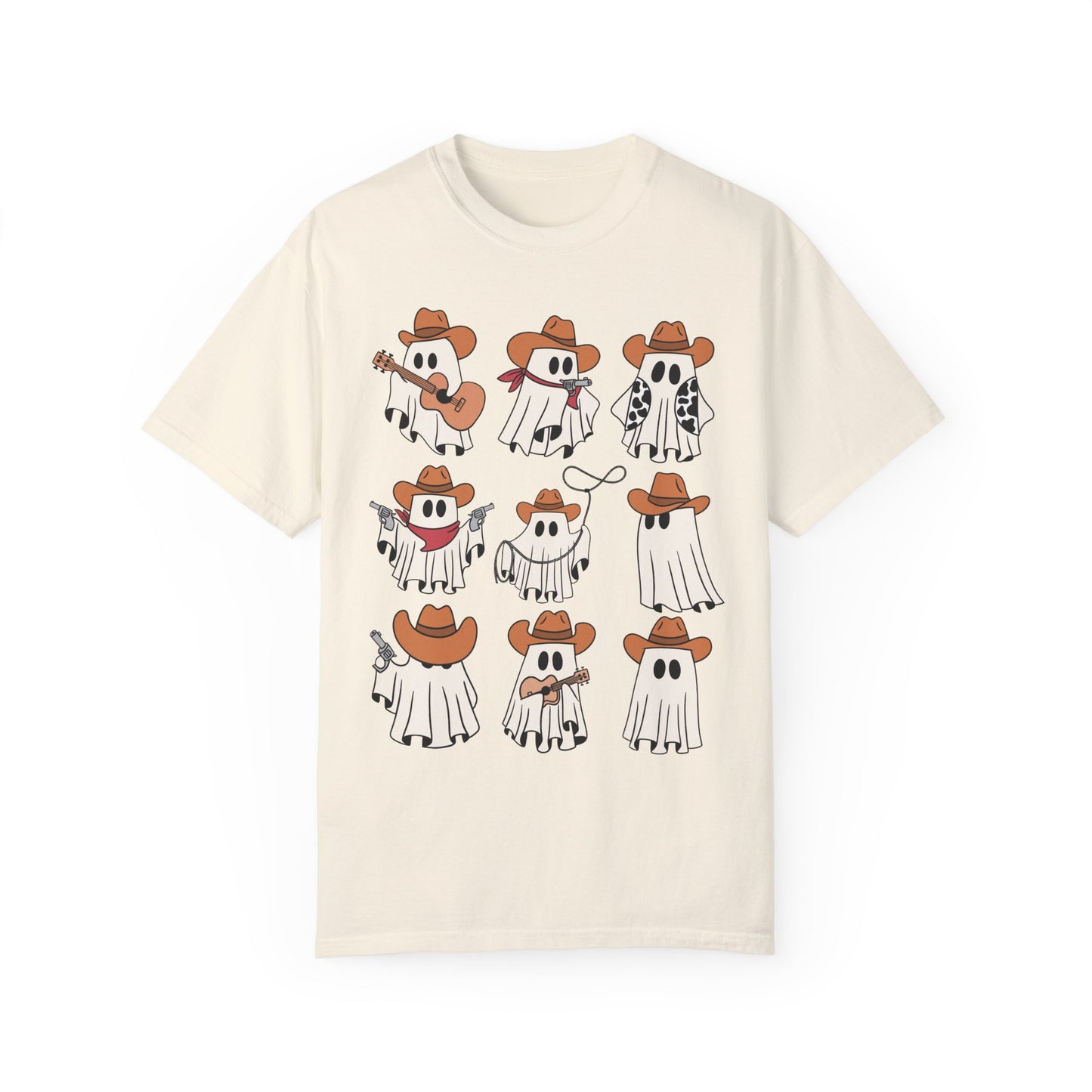 Ghost Cowboy Western Halloween Shirt Ivory