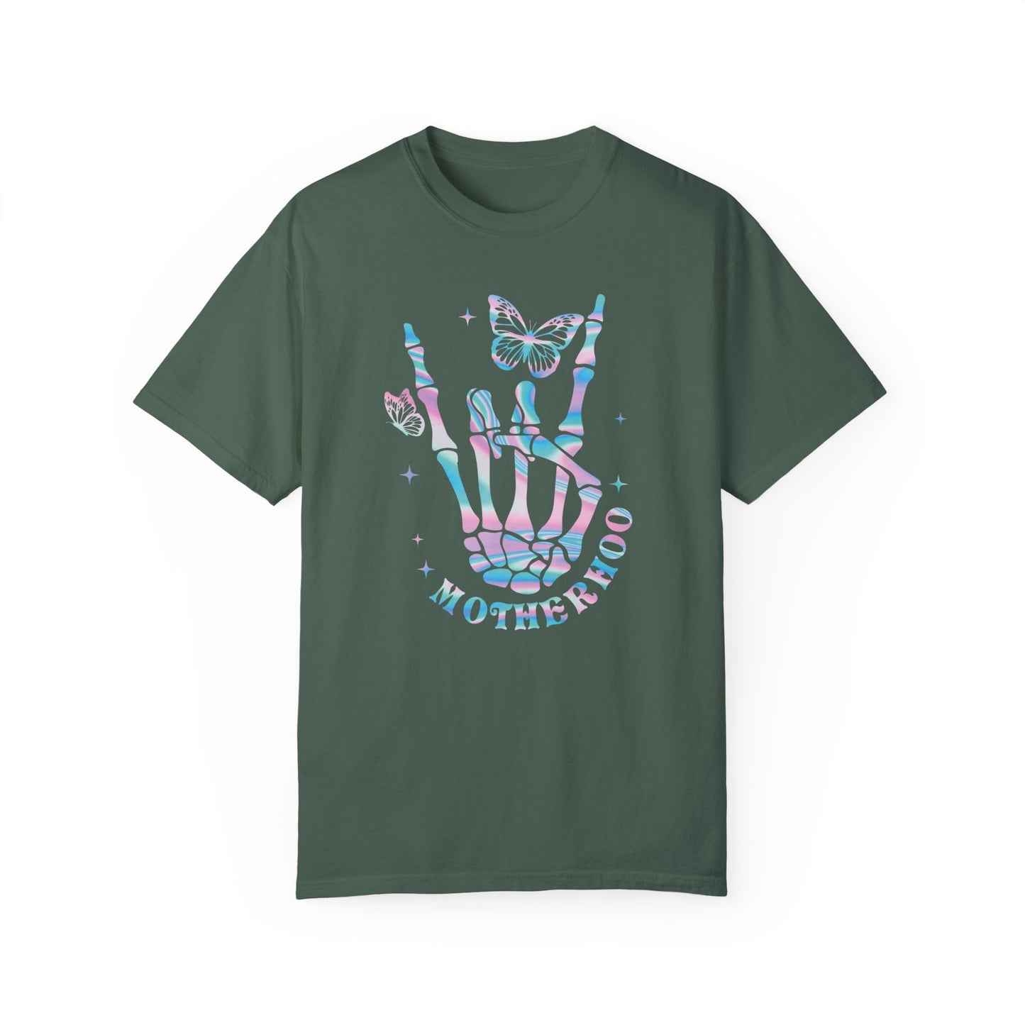 Mama Rock Tour Skeleton Hand Shirt Blue Spruce