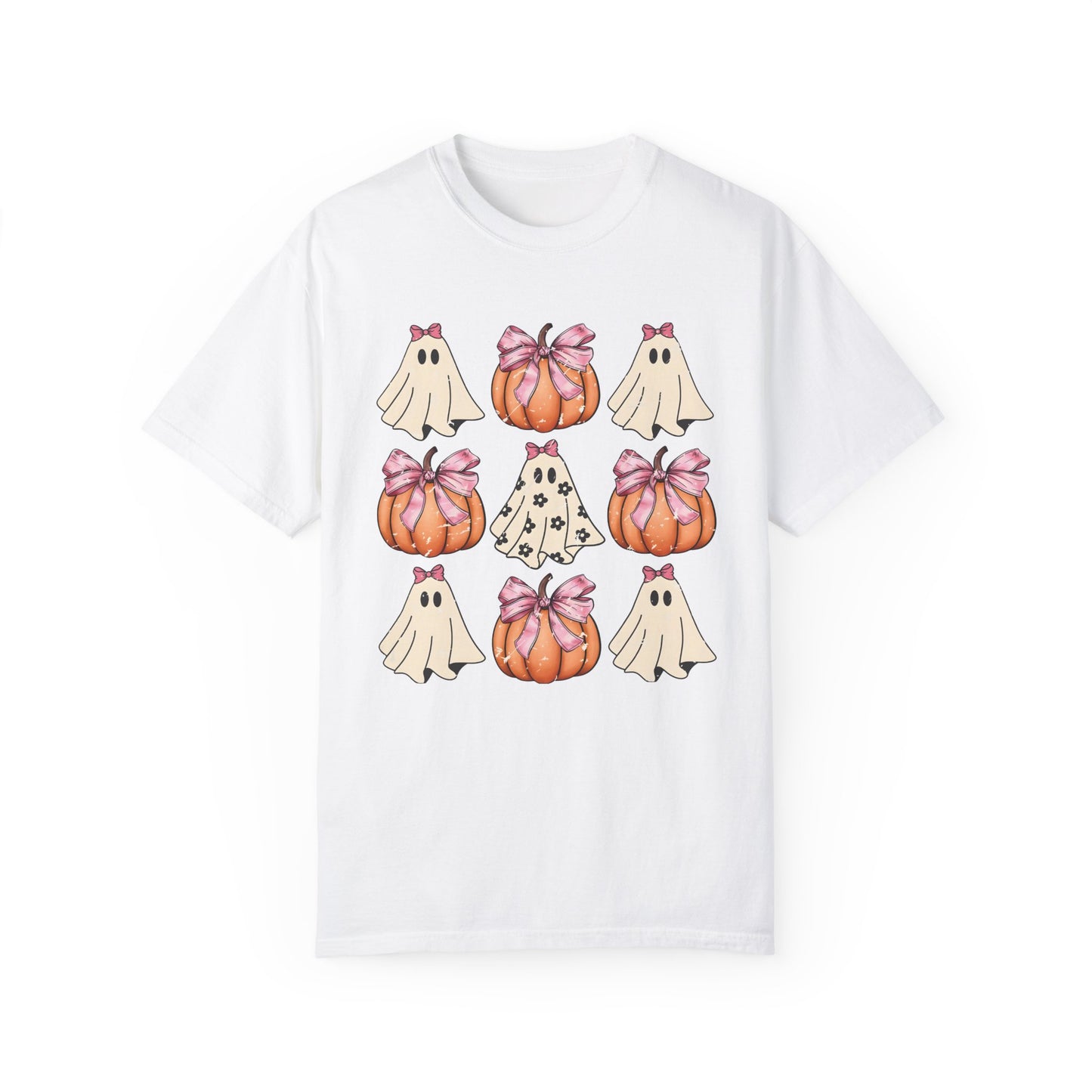 Retro Halloween Coquette Pumpkin Shirt White