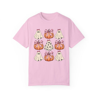 Retro Halloween Coquette Pumpkin Shirt Blossom